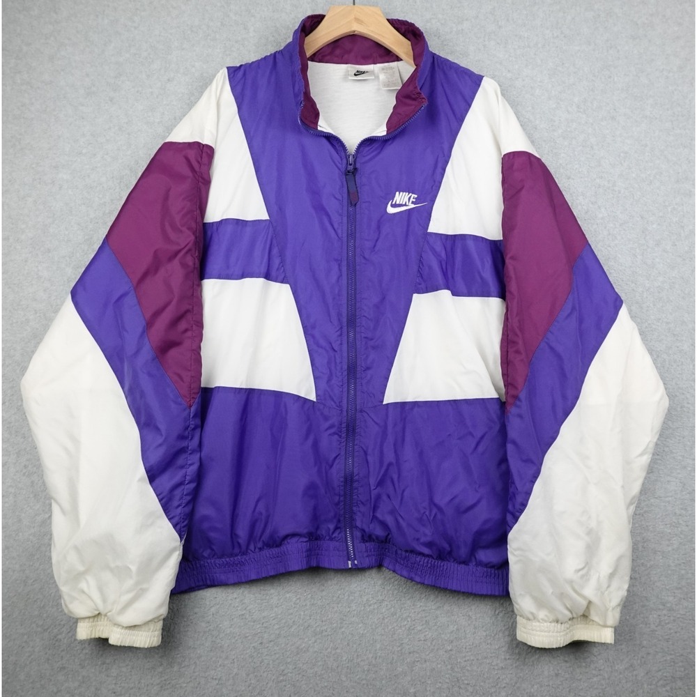 Vintage Nike Windbreaker Jacket Adult XL Color Block Full Zip Retro Active 90s